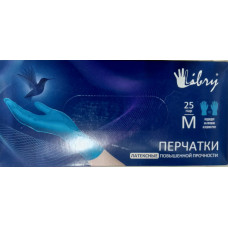 Перчатки латекс прочные 50шт 13гр синий Libry (25 пар)