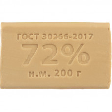 Мыло хозяйственное КМЗ 72% 200гр БЕЗ ОБЕРТКИ /кратно 60шт 90446