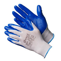 Гвард Blue Перчатки нейлоновые белые с синим нитриловым покрытием