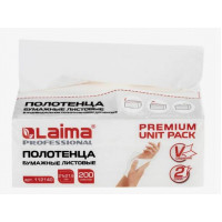 Полотенца бумажные 200 штук, LAIMA (H3) PREMIUM UNIT PACK, 2-слойные, белые,15 пачек, 21х21,6 см, V-сложе 112141
