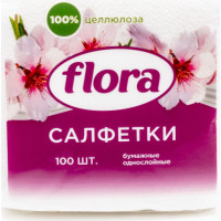 Салфетка 24х24 100 листов белые ФЛОРА кор.25